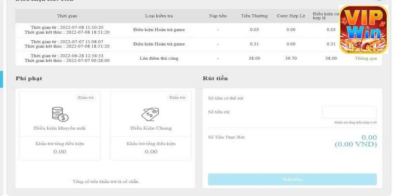 Thông tin rút tiền cược cần đảm bảo chính xác 100%